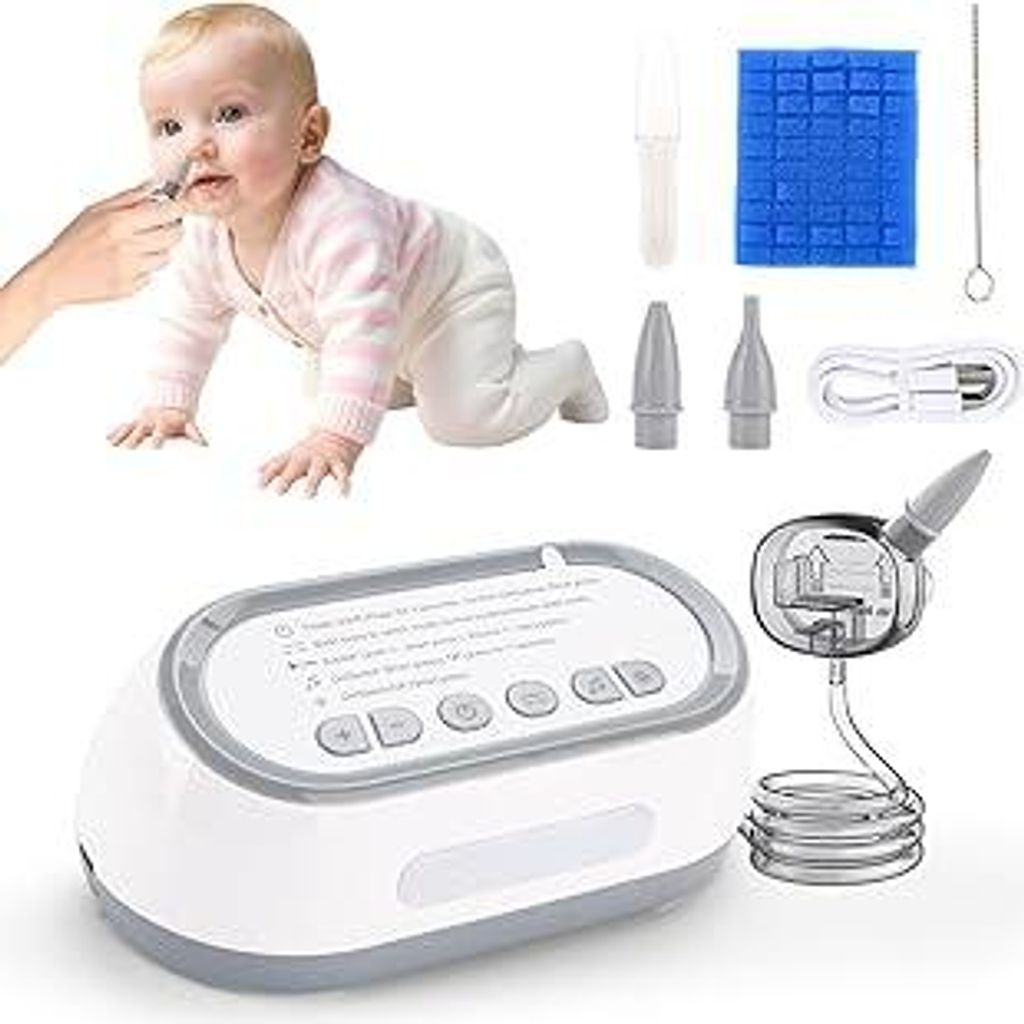 Nasensauger Baby Elektrisch,6 Saugstärken Nasensekretsauger,Elektrischer Nasensauger Baby Staubsauger Wiederaufladbar,Musik Funktion Und 2 Silikon...