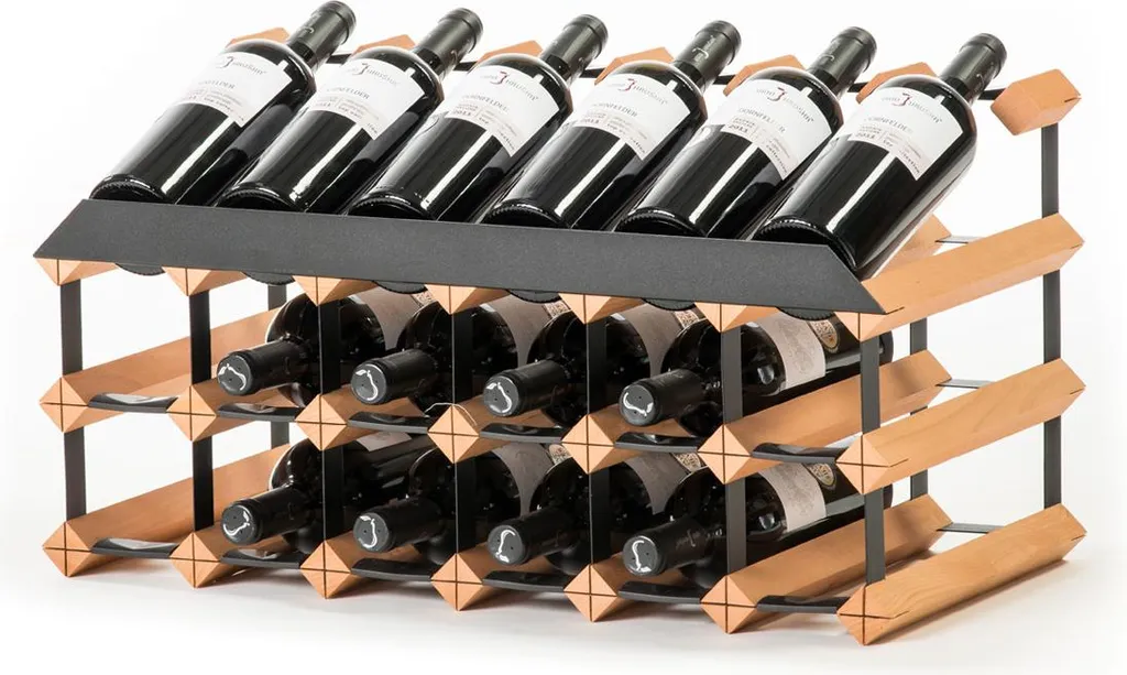 Ranger 18 Bouteilles de Vin - Casier en Hêtre pour Cuisine et Cave