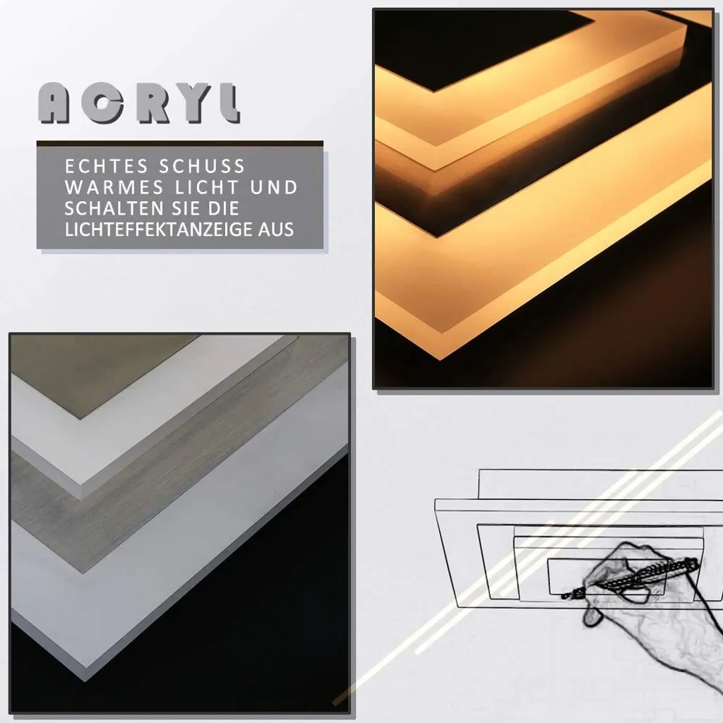 ZMH Plafoniera LED Professionale 23W 30cm - Luce Soggiorno Alta Qualità - 9