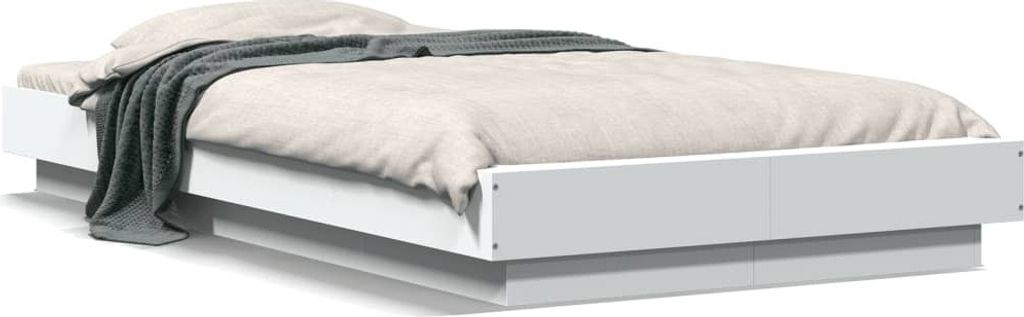 Maison Exclusive - Bettgestell mit LED Weiß 90x200 cm Holzwerkstoff