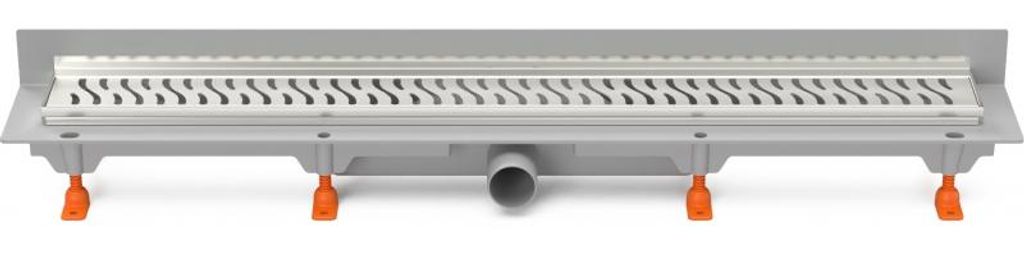 Chud?j Bodenablauf zur Wand 750 mm, seitlich D40, Harmony-Matte mit Edelstahlrahmen CH 750 HN 3