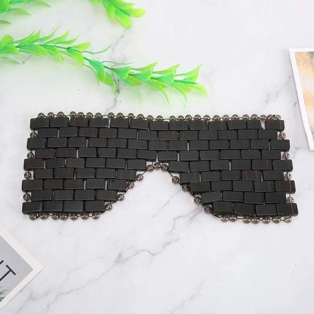 Masque anti-âge en jade noir pour les yeux - Soin massage relaxant 20cm