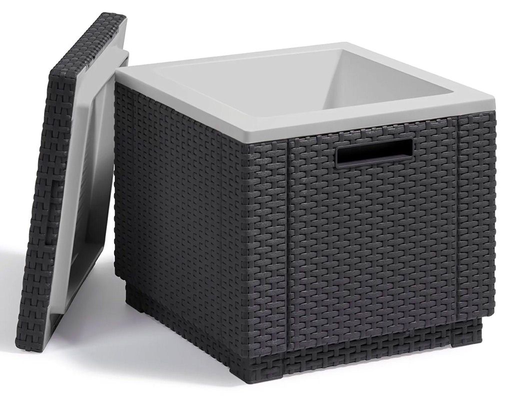 Sgabello Allibert Ice Cube con cool box, colore: grafite Immagine del prodotto 