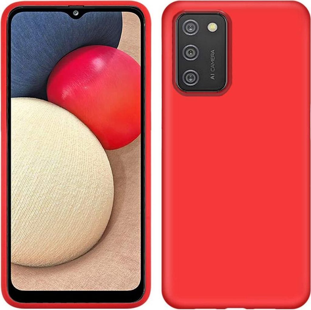 Galaxy A02S Hülle, LaimTop Flüssig Silikon Soft Gummi Schutzhülle für Samsung Galaxy A02S Rot