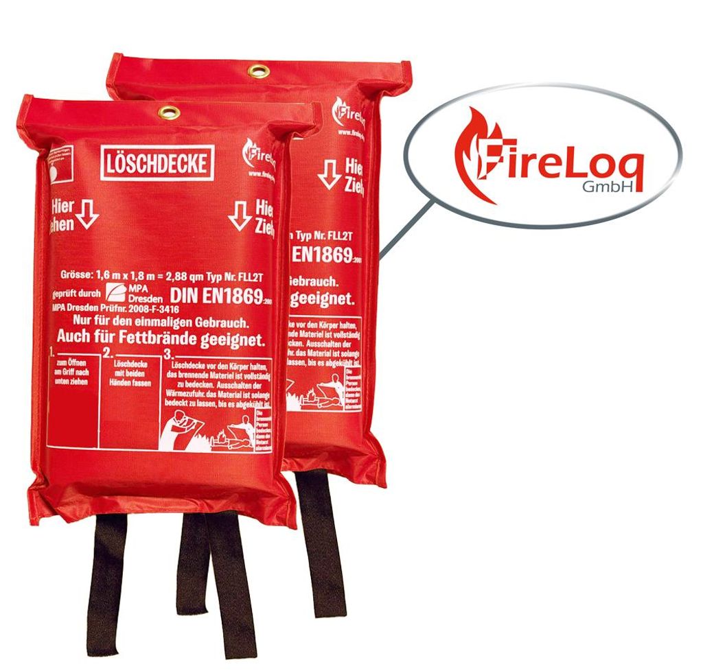 FireLoq® 2x Löschdecke in Tasche 1,6m x 1,8m Produktbild 
