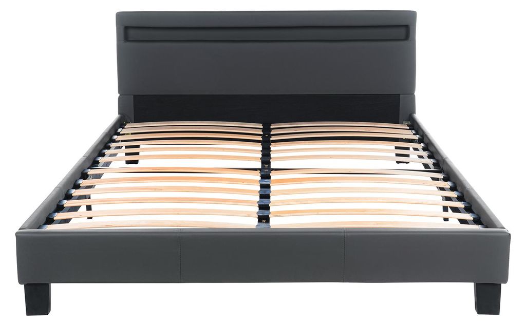 HOME DELUXE - LED Bett ASTRO -  Dunkelgrau, 140 x 200 cm - Produktbild 