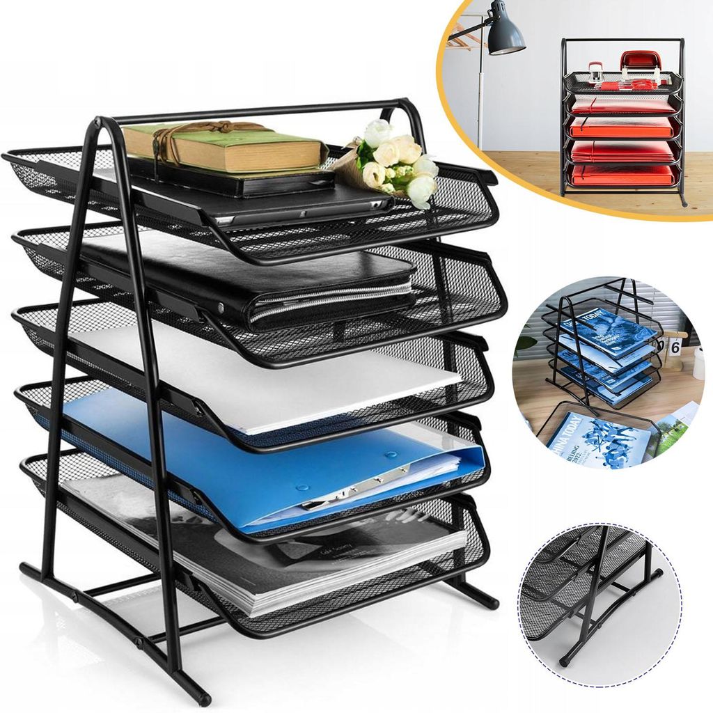 Briefablage für Büro, Dokumentenablage aus Metall, 5-Tier Produktbild 