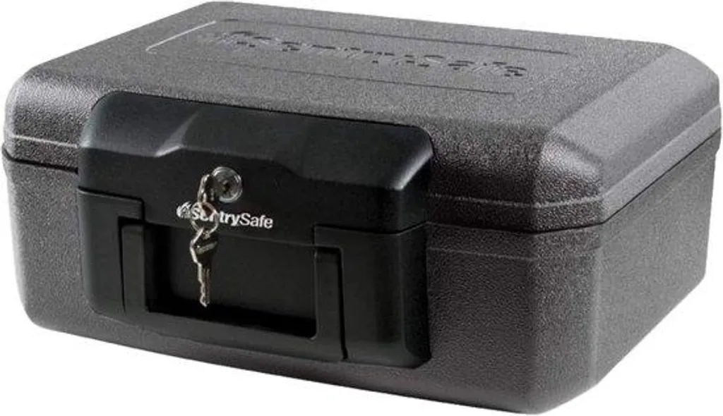 Petit coffre à trésor ignifuge noir avec serrure haute sécurité à clé