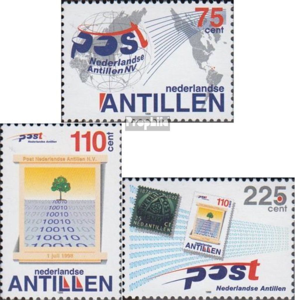 Briefmarken Niederländische Antillen 1998 Mi 971-973 Produktbild 