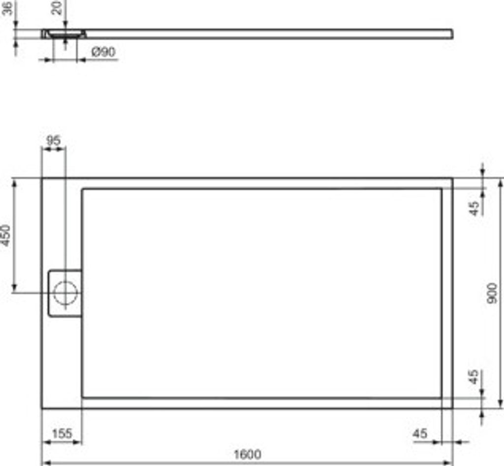 IDEAL STANDARD T5593FV Rechteck-BRW Ultra Flat S i.life