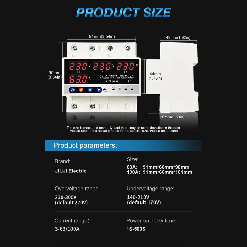 Dispositif de Protection 3P avec Commutation de Phase Automatique LED - 7