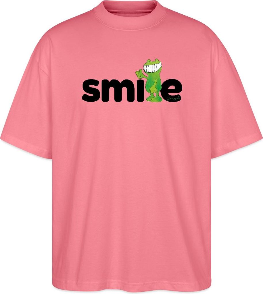 Spreadshirt Janosch Günter Kastenfrosch Smile Design Oversize Uni T-Shirt, XL, Pink