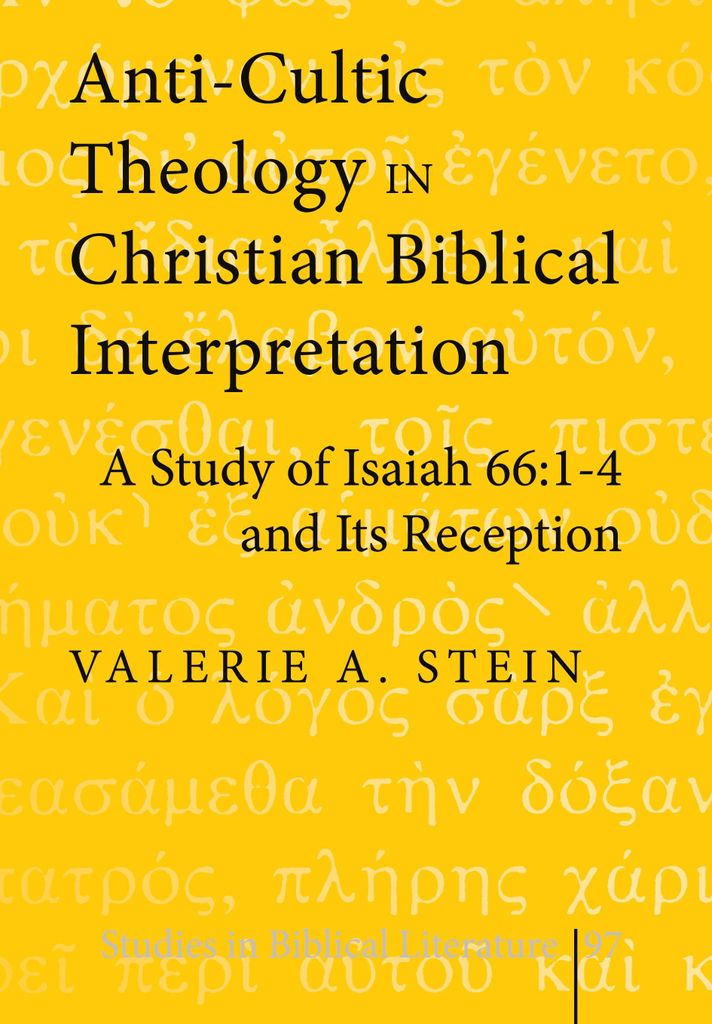 Anti-Cultic Theology in Christian Biblical Interpretation