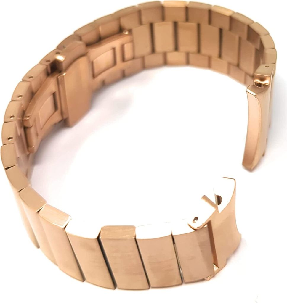 SYSTEM-S Armband 20 mm aus Metall für Samsung Galaxy Watch 4 Smartwatch in Rosa