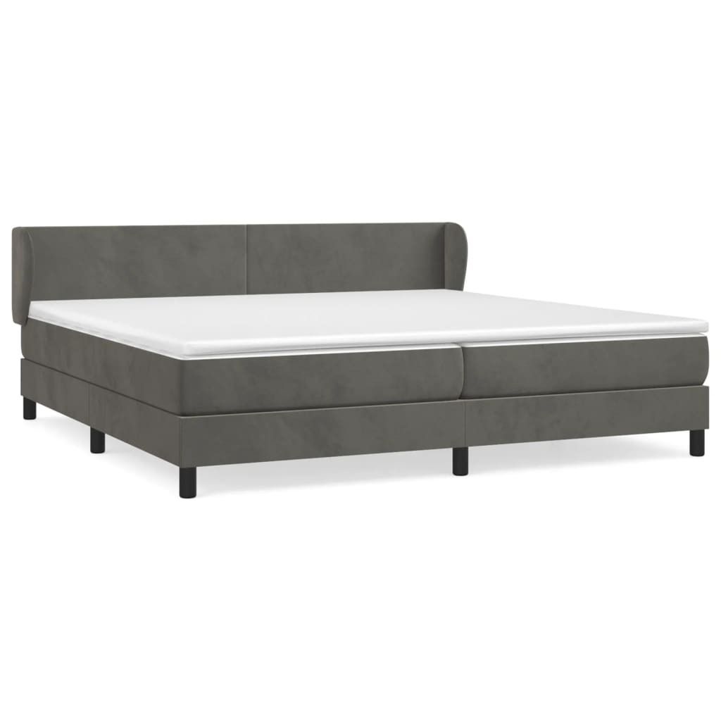 vidaXL Boxspringbett mit Matratze Dunkelgrau 200x200 cm Produktbild 