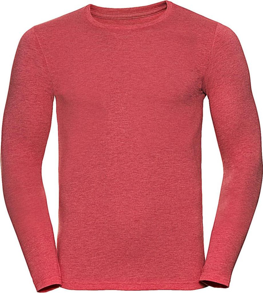 Langarm HD T-Shirt für Herren | - Farbe: Red Marl - Größe: 3XL
