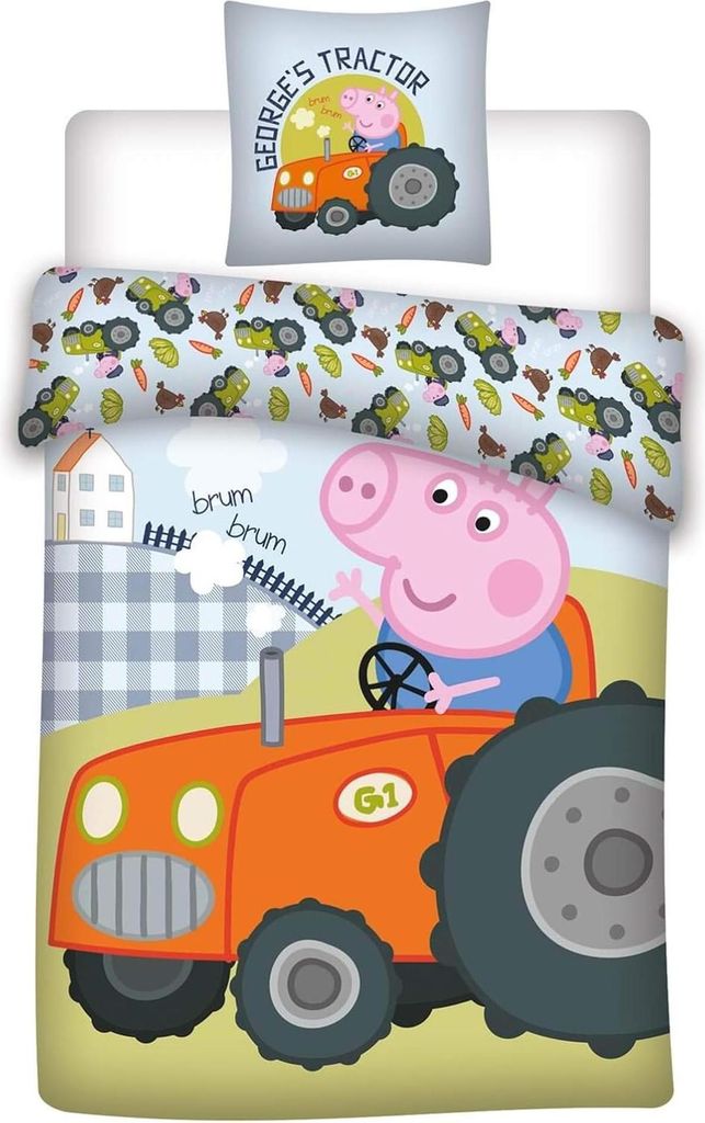 Bettwäsche Peppa Pig Georges Trak. wendbar 100x135cm 100% Produktbild 