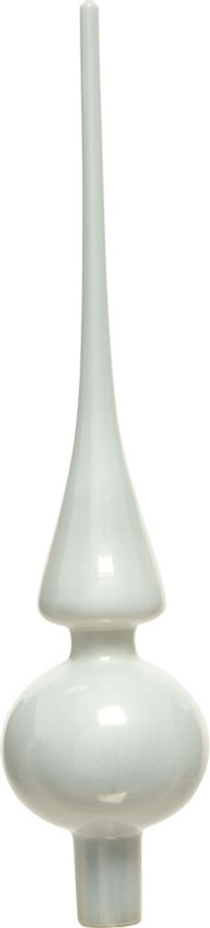 Christbaumspitze Glas 26cm winterweiss glänzend Produktbild 
