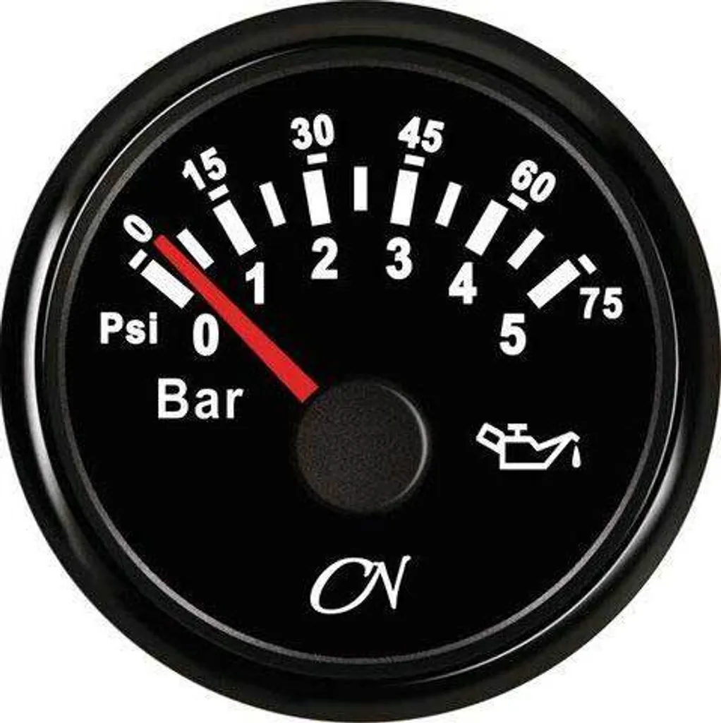 Indicateur de pression d'huile CN Instrument 0-5 bar noir pour moteur