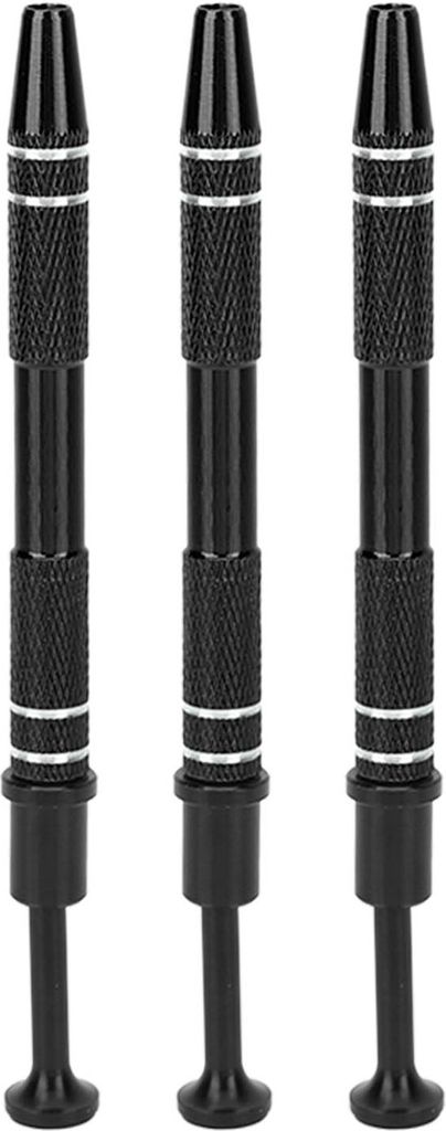 3 Stück Piercing Ball Grabber Pick Up Tool Tragbare 4 Zinken Perlenhalter Pinzette für die Schmuckherstellung Schwarz