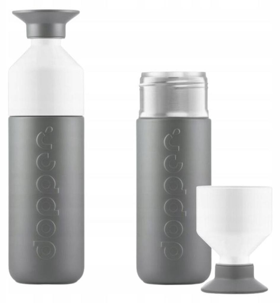 Butelka termiczna Dopper Glacier Grey 580 ml z kubkiem Zdjęcie produktu 