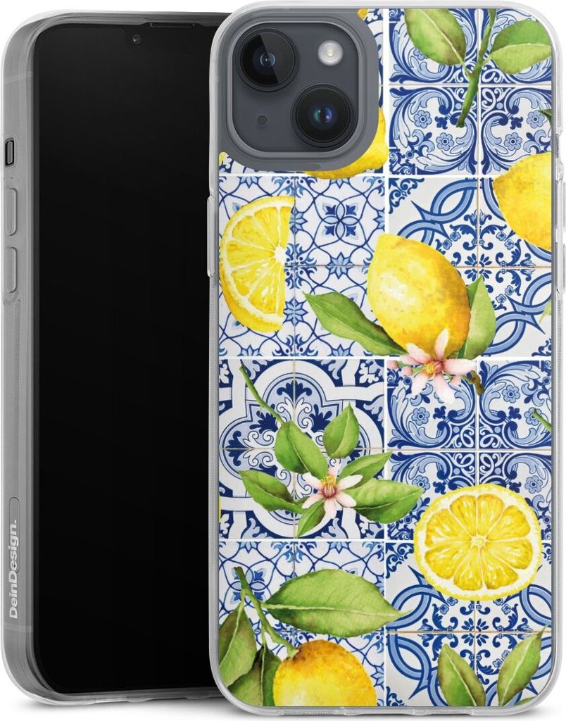 DeinDesign Handyhülle für Apple iPhone 14 Plus Silikon Hülle Case Smartphone Schutzhülle Griechenland Muster Zitrone