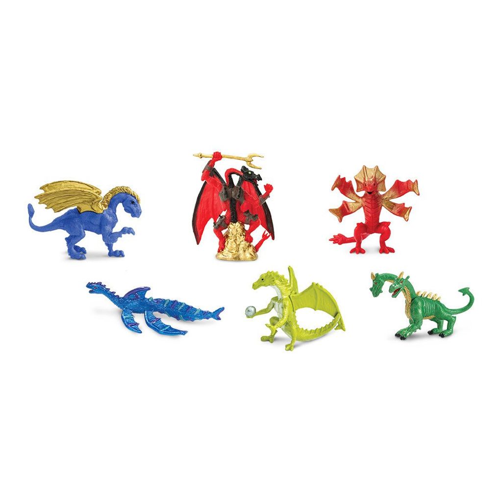 Safari Ltd 685704 Drachen Set 2 (6 Minifiguren) Serie Tubos-Röhren