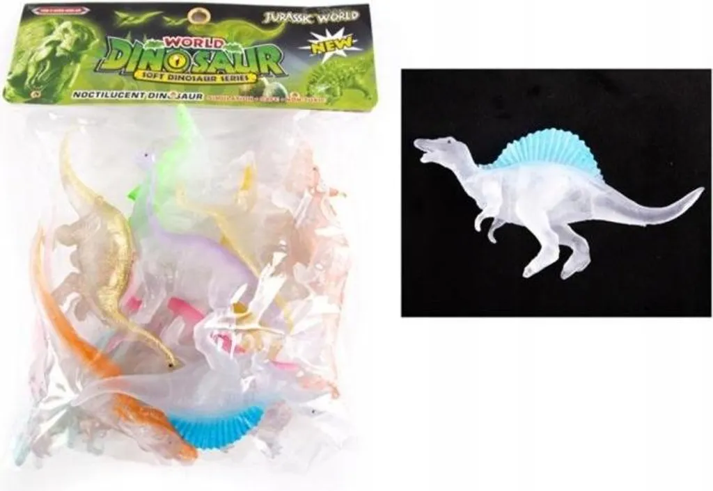 Stickers et Figurines Dinosaures qui Brillent dans le Noir - Pack 60