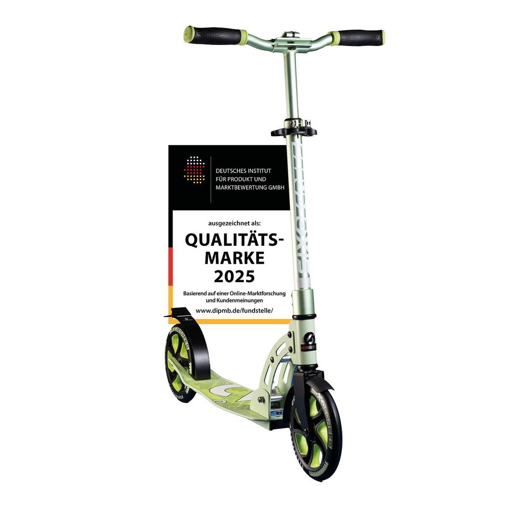 SIX DEGREES Aluminium Scooter 205 mm lime dream, Klappmechanismus, Ständer 205 mm PRIME