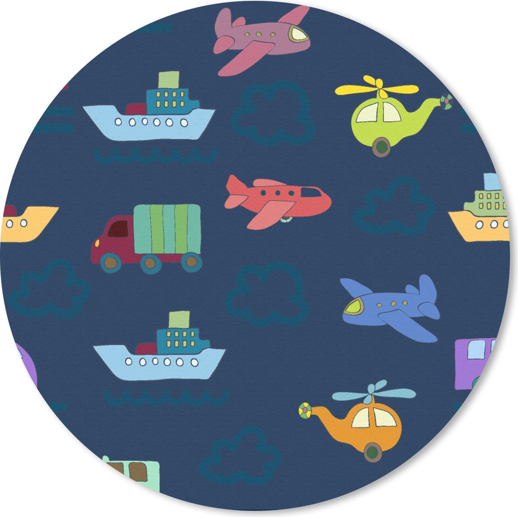 MuchoWow Mauspad Mousepad Muster - Flugzeug - Boot - Lastwagen - Junge - Kinder - Kinder 20x20 cm - Mousepads - Maus Mat - Pad - Mausunterlage - ...