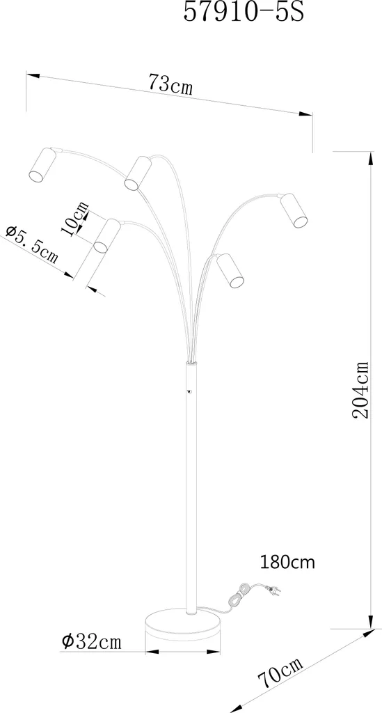 Éclairage modulable noir mat 204 cm pour illuminer les zones sombres - 4