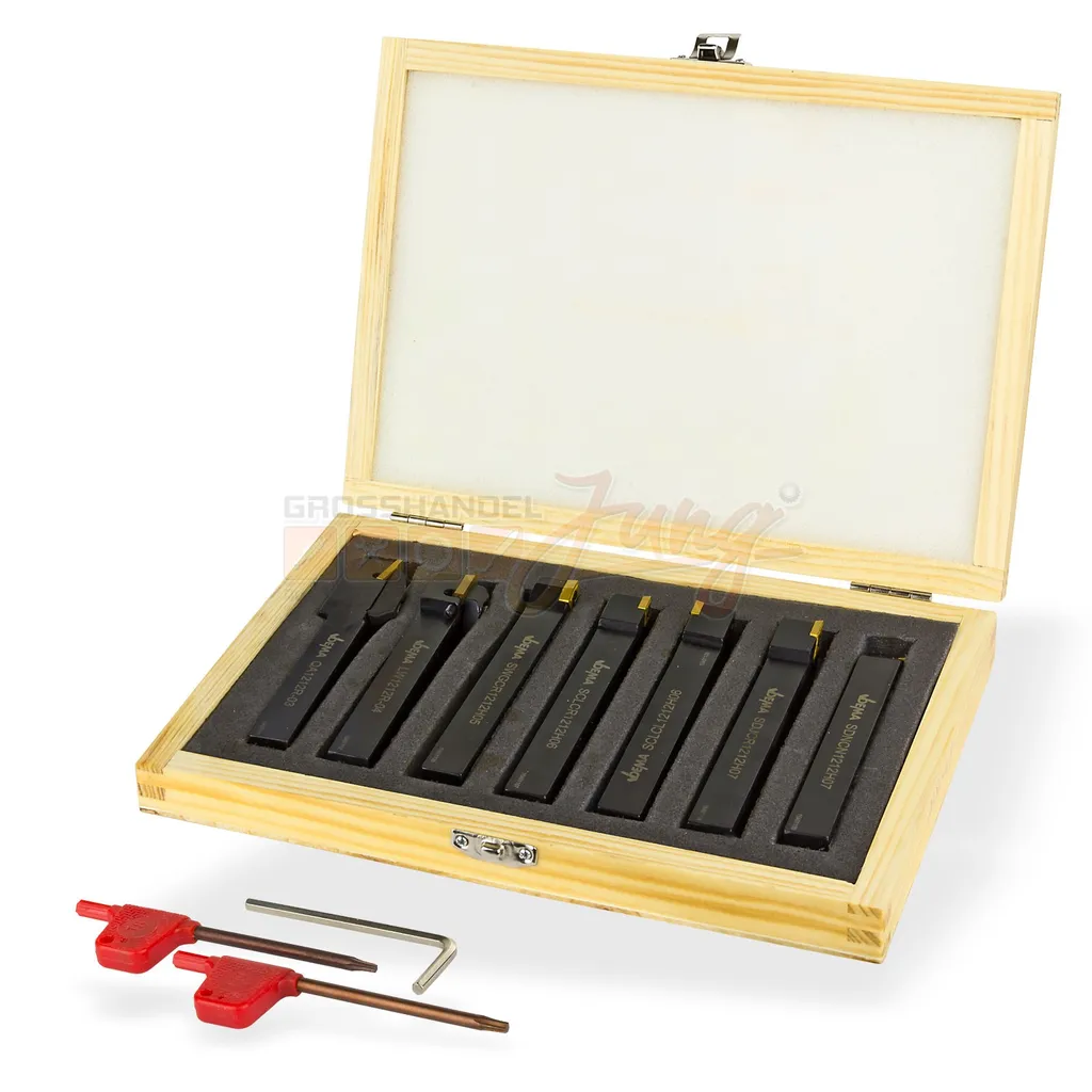 Couteaux à tourner en métal 12x12 mm - Set de 7 pièces carbure indexables