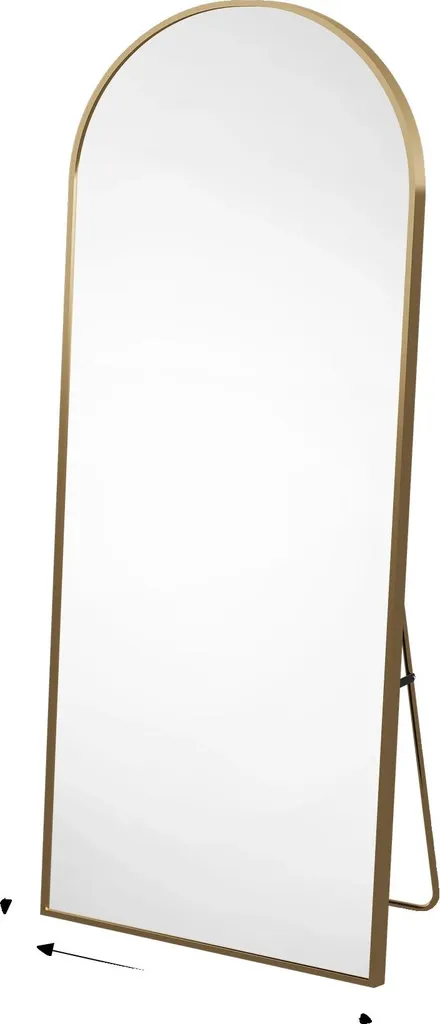 Miroir mural plein corps arche 177x77cm or pour agrandir votre intérieur