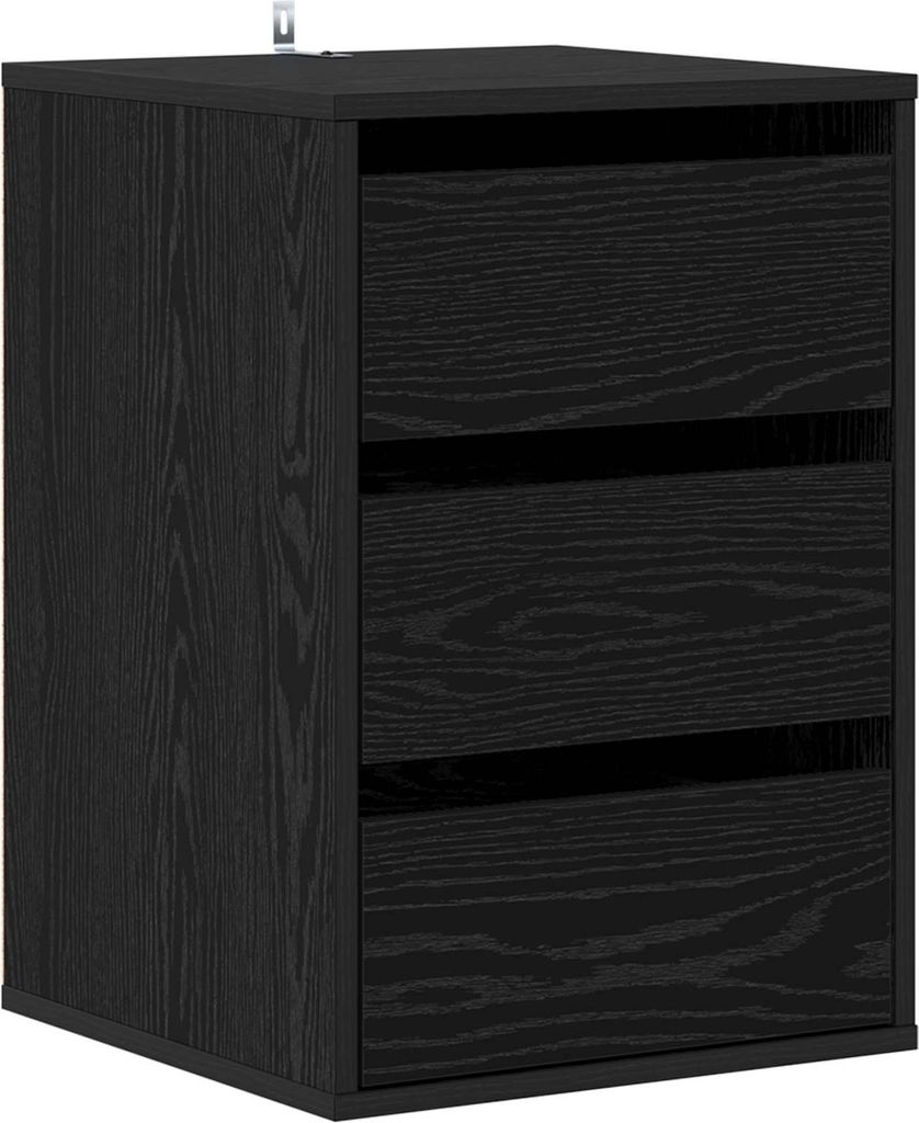 Schubladenschrank Schwarz Eichen-Optik 41 x 40 x 58 cm