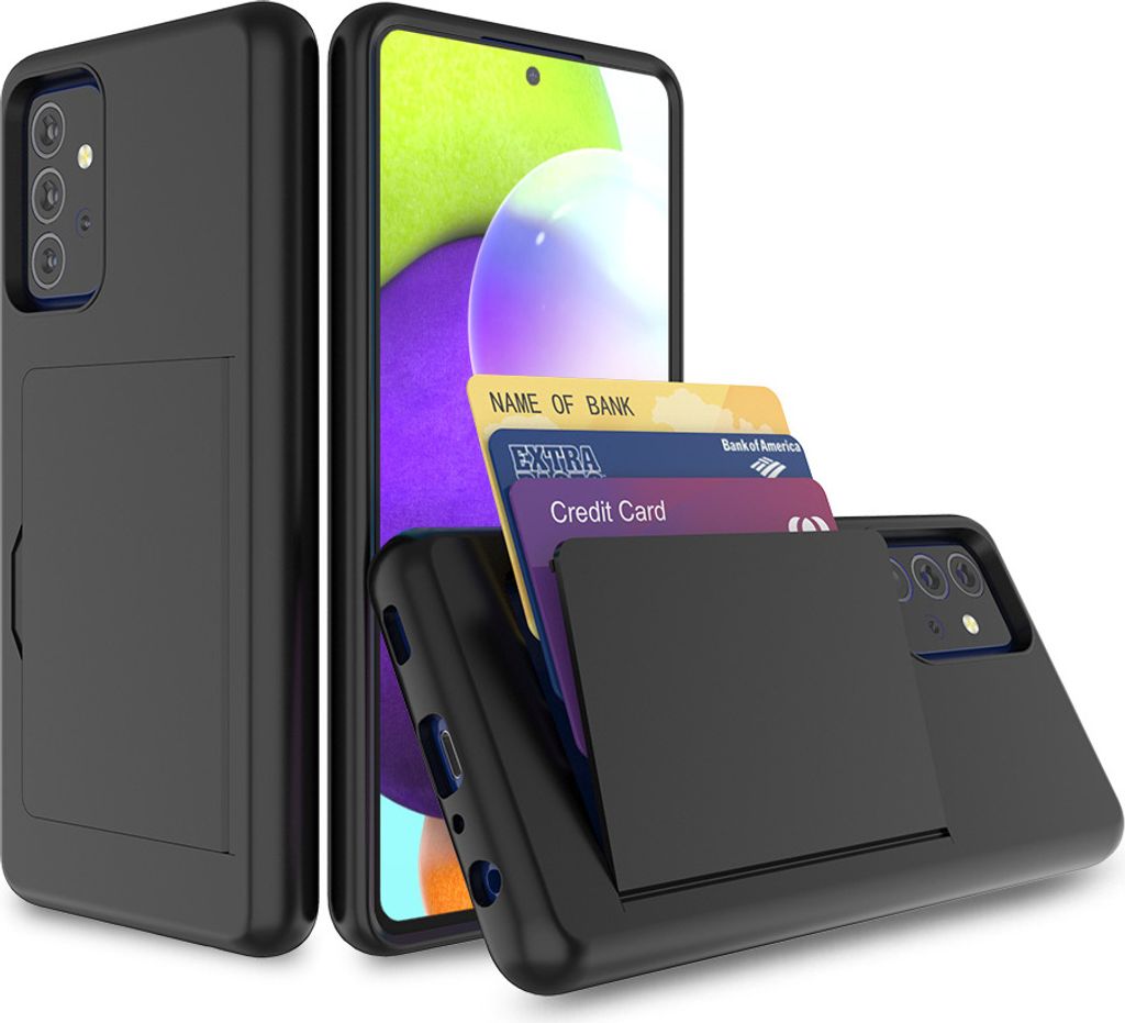 Smartphonica Handytasche Geeignet für Samsung Galaxy A52 / A52 5G / A52s 5G starkes TPU mit Kartenschlitz - TPU starkes Gehäuse mit Kartenschlitz...