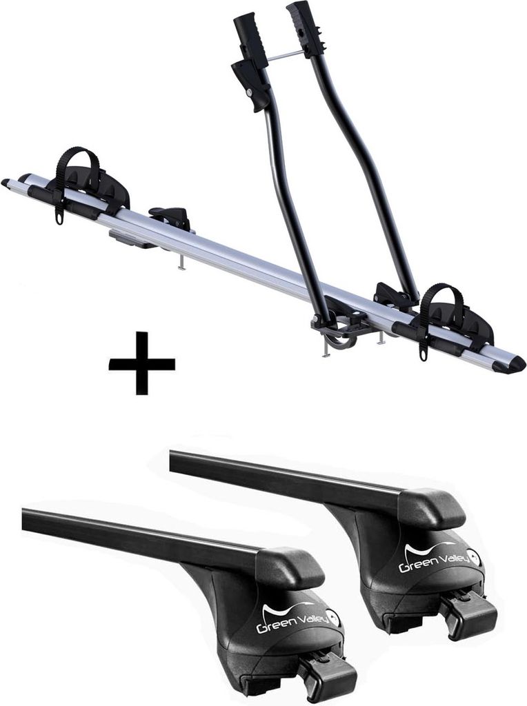 Fahrradträger SAGITTAR + Relingträger Quick Stahl L kompatibel mit für Audi A4 Allroad (B8) 2009-2015