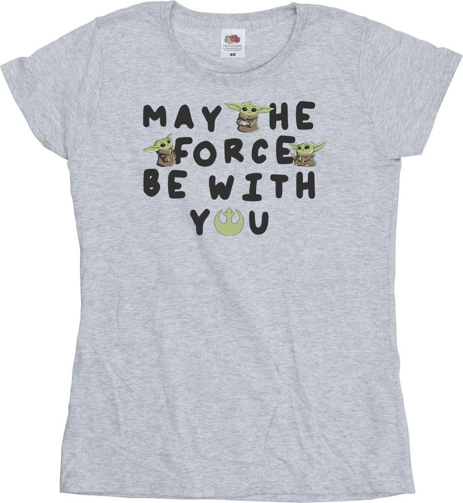 Star Wars - "The Mandalorian May The Force Be With You" T-Shirt für Damen BI43482 (L) (Grau)