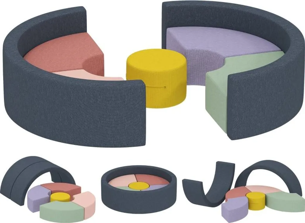 Blocs de Construction en Mousse Douce et Velours - 7 Formes Colorées XL