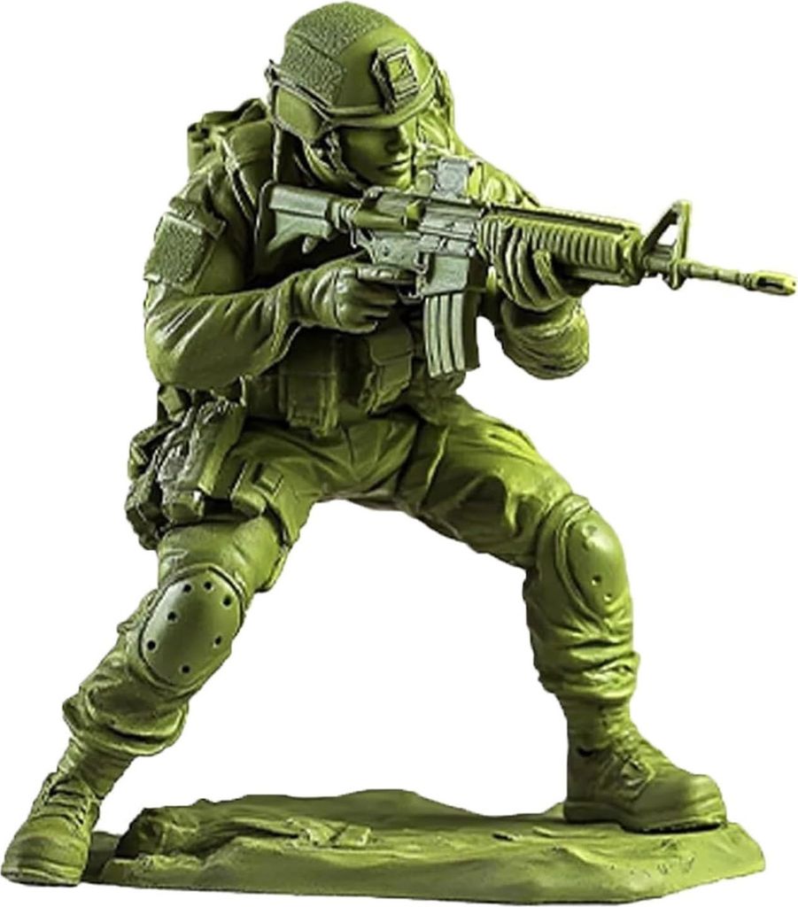 Elite-Kampfsoldat-Figur, grüne Militärstatue, Sammlerstück, Mini-Soldat-Statue für Schreibtischdekoration, Geschenk für Militärbegeisterte