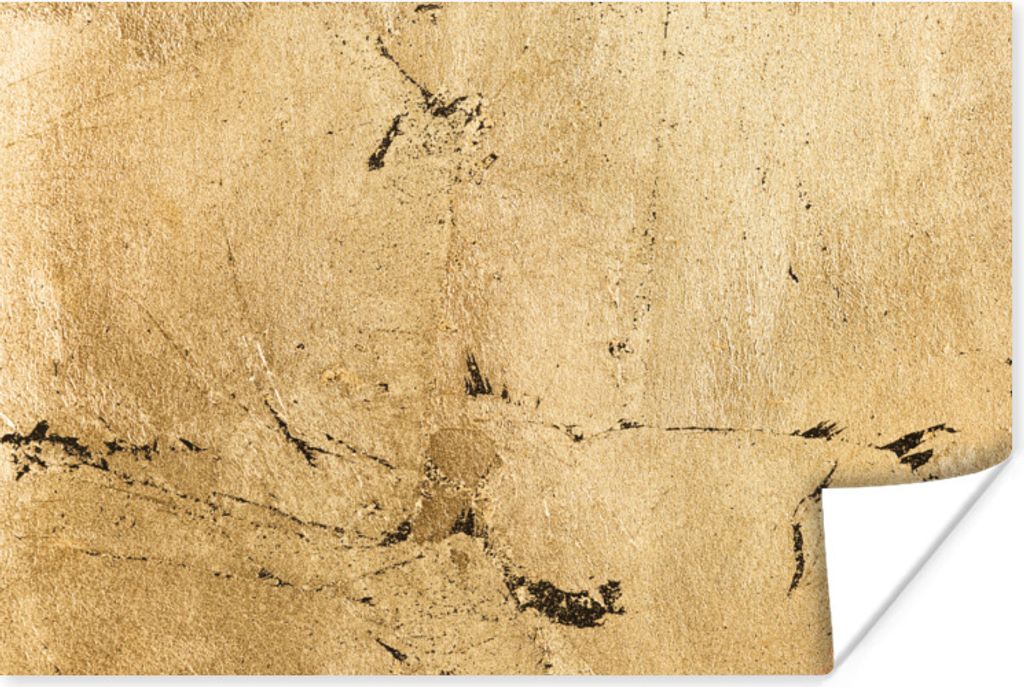 MuchoWow Poster Gold - Gelb - Wand 90x60 cm - Schlafzimmer