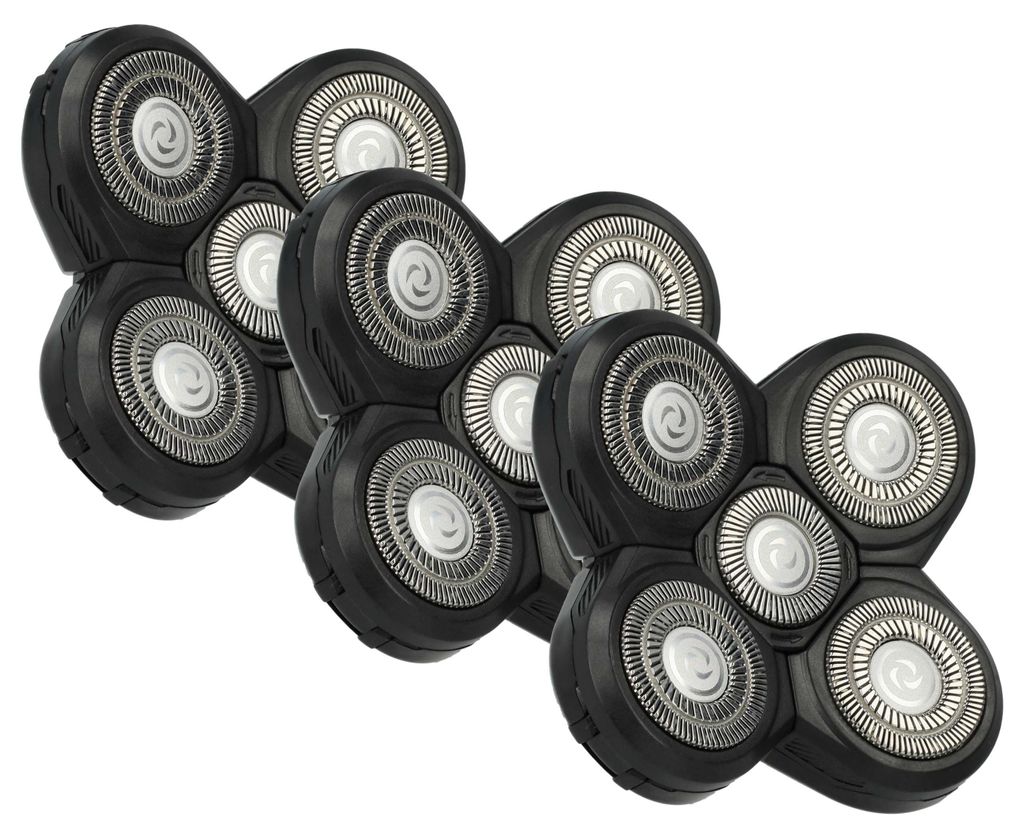 vhbw 3x Ersatz-Scherköpfe kompatibel mit Philips Arcitec 1000 Serie Elektrorasierer, Schwarz