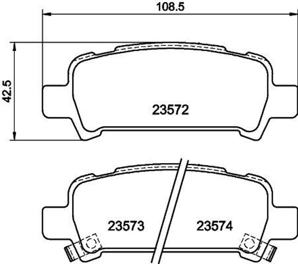 HELLA Bremsbeläge Satz Hinten Bremsklötze für SUBARU Produktbild 
