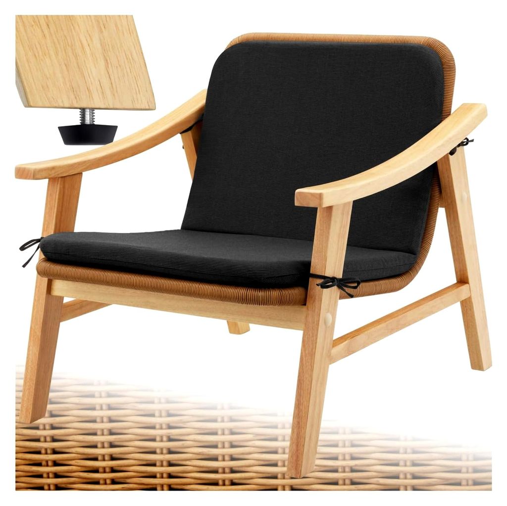 Outdoor Rattan Sessel, Loungesessel, Cocktailsessel, Poly Rattan Möbel für Garten, Balkon, Terrasse oder Wintergarten (Natur)