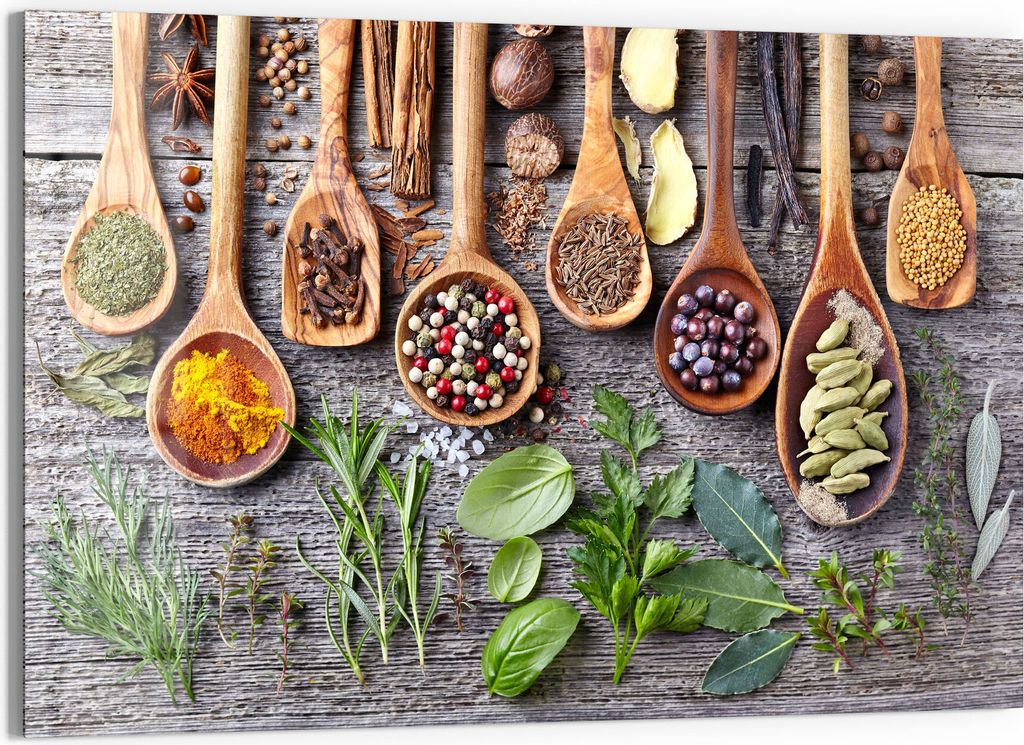 DEQORI Magnettafel Glas 90x60 cm 'Dekorierte Kochlöffel' beschreibbar Whiteboard