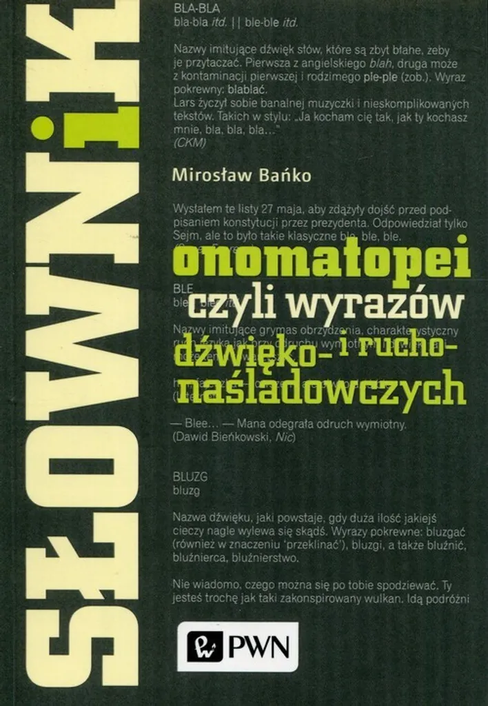 Livre de linguistique polonaise : Dictionnaire des onomatopées Bańko