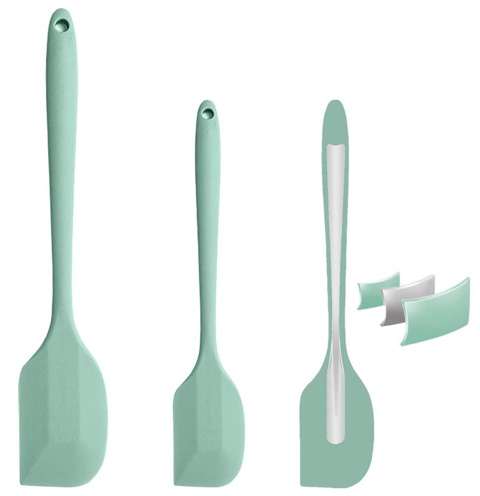 2-teiliges Silikonspatel-Set, antihaftbeschichtete Teigschaber mit Metallkern, zum Mischen, Rühren und Abschaben, klein, hitzebeständig bis 240 ...
