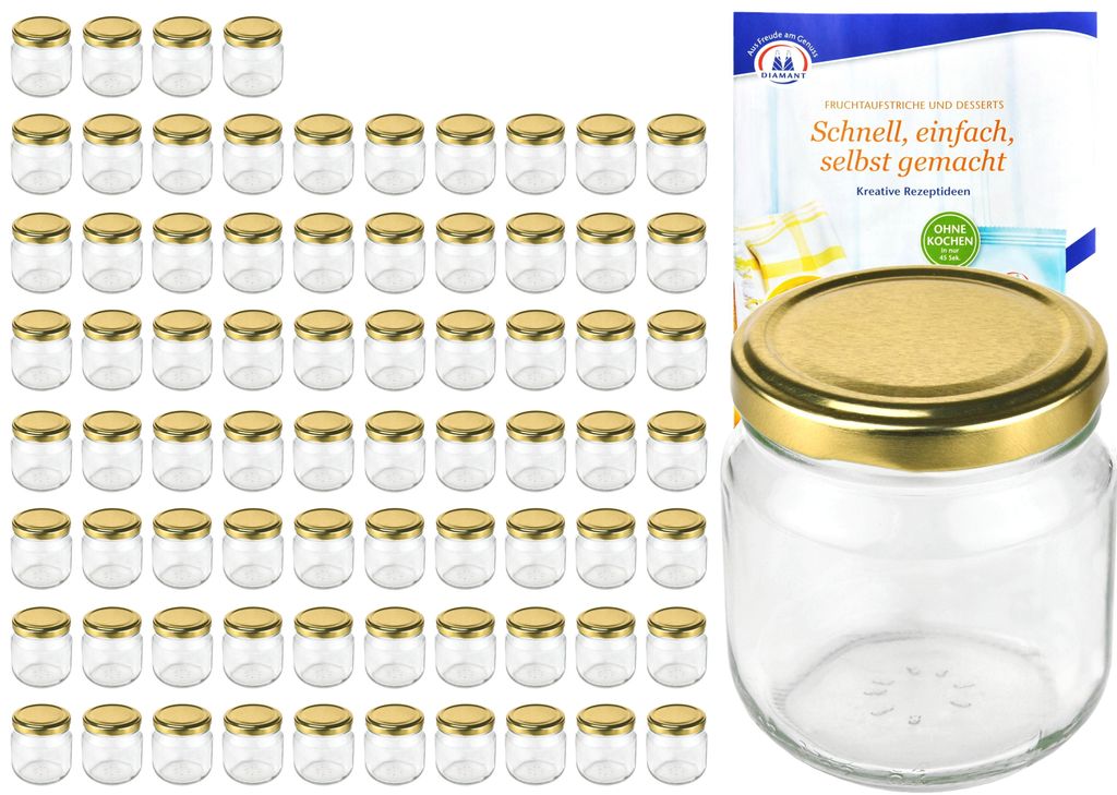 75er Set Rundglas 212 ml nieder To 66 goldener Deckel Produktbild 