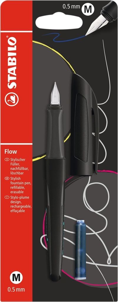 STABILO Füller - Flow ACTIVE in schwarz - inkl. Patrone