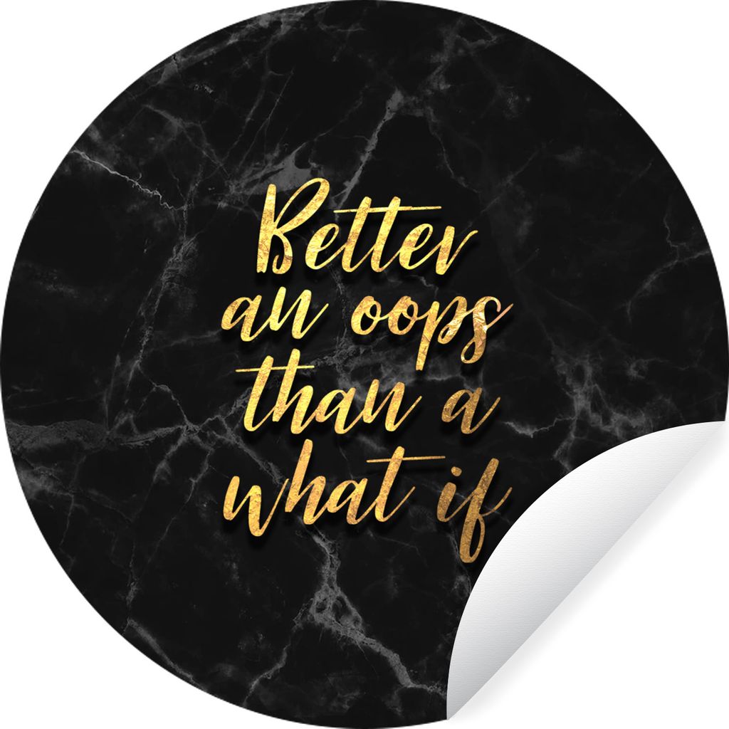 MuchoWow Runde Wandtattoo - Wandsticker Tapete Aufkleber Zitate - Motivation - Gold - Marmor Ø 50 cm Selbstklebend und Repositionierbar - Wandau...