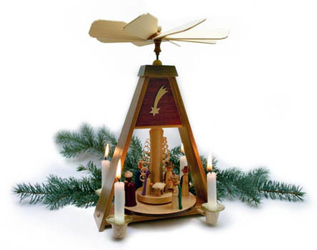 Pyramide Christi Geburt farbig HxBxT 31x21x21,5cm NEU Produktbild 